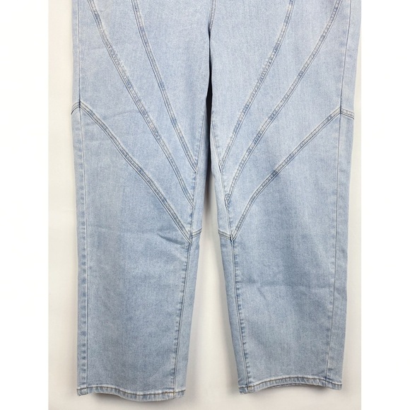 NWT Eloquii Plus Size Seam Detail Straight Leg Jeans, Light Wash - Size 20 - Picture 6 of 12